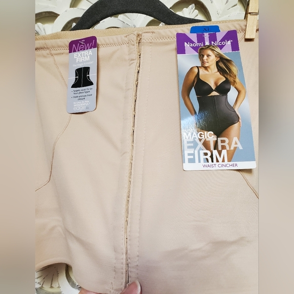 NWT Naomi & Nicole Waist Cincher Trainer Extra Firm Magic Grip XL in Nude - Picture 2 of 13